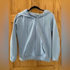 Light Blue Zip Up Sweatshirt